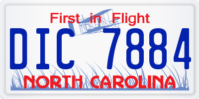 NC license plate DIC7884