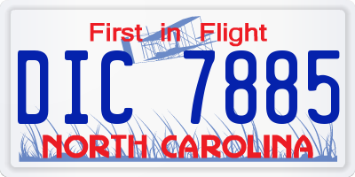 NC license plate DIC7885