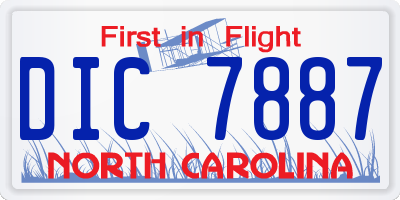 NC license plate DIC7887
