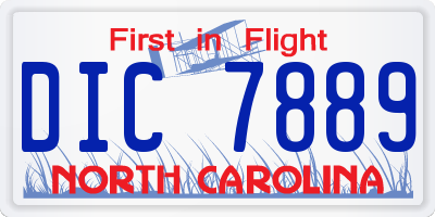 NC license plate DIC7889