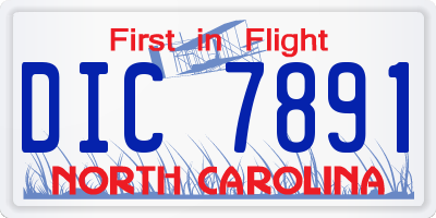 NC license plate DIC7891