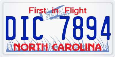 NC license plate DIC7894