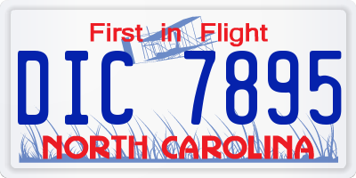 NC license plate DIC7895