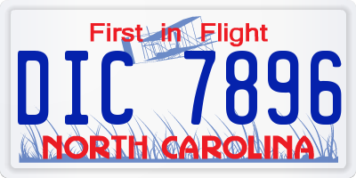 NC license plate DIC7896
