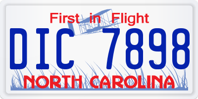 NC license plate DIC7898