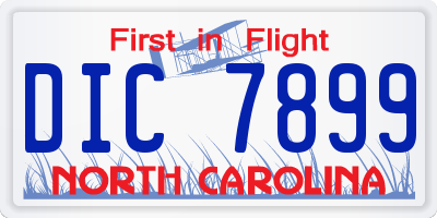 NC license plate DIC7899
