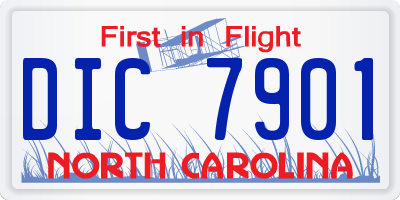 NC license plate DIC7901
