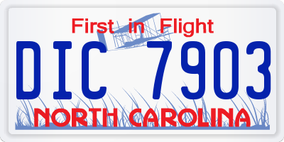 NC license plate DIC7903