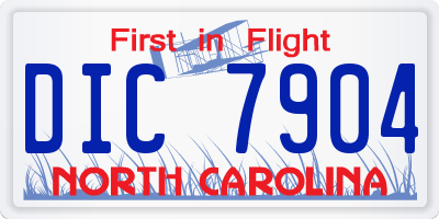 NC license plate DIC7904