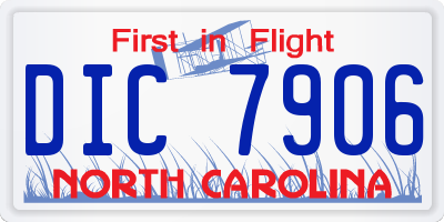 NC license plate DIC7906
