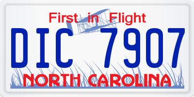 NC license plate DIC7907