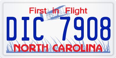 NC license plate DIC7908
