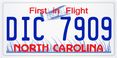 NC license plate DIC7909