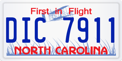 NC license plate DIC7911