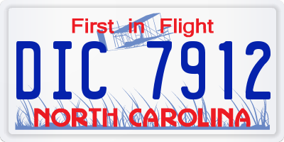 NC license plate DIC7912