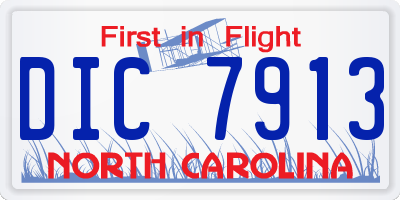 NC license plate DIC7913