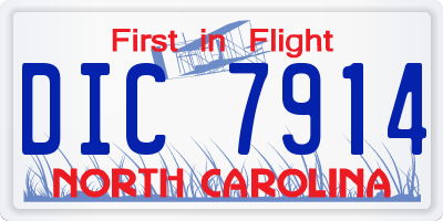 NC license plate DIC7914