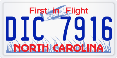 NC license plate DIC7916