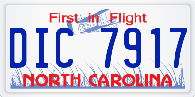 NC license plate DIC7917