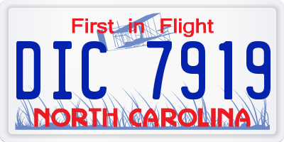 NC license plate DIC7919