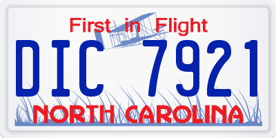 NC license plate DIC7921