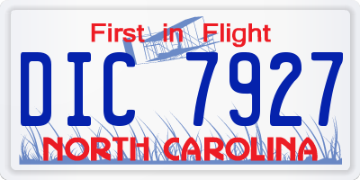 NC license plate DIC7927