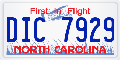 NC license plate DIC7929