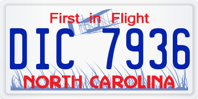 NC license plate DIC7936