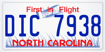 NC license plate DIC7938