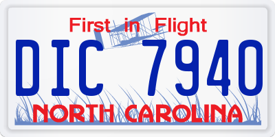 NC license plate DIC7940