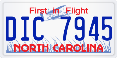 NC license plate DIC7945