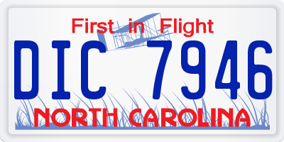 NC license plate DIC7946