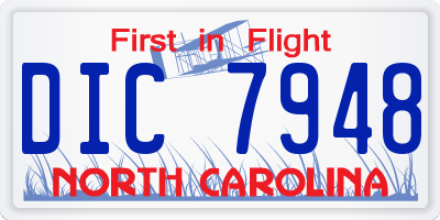 NC license plate DIC7948