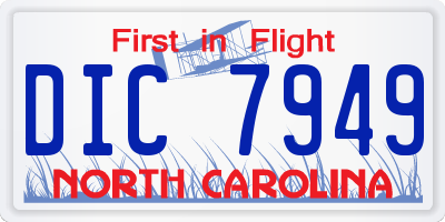 NC license plate DIC7949