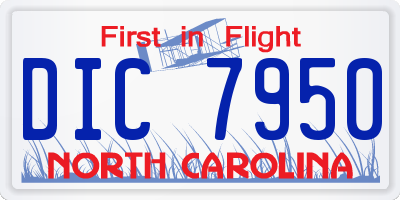 NC license plate DIC7950