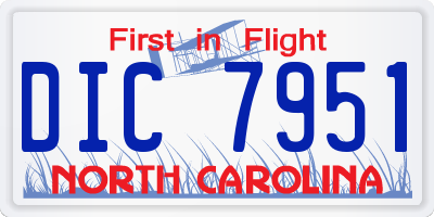 NC license plate DIC7951