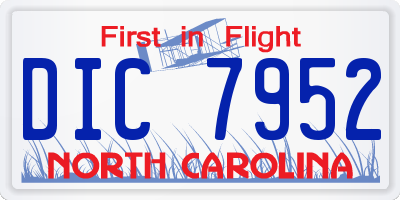 NC license plate DIC7952