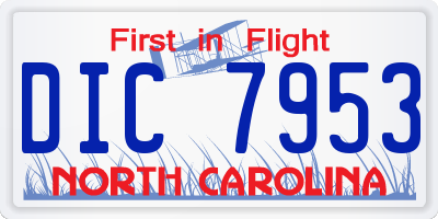 NC license plate DIC7953
