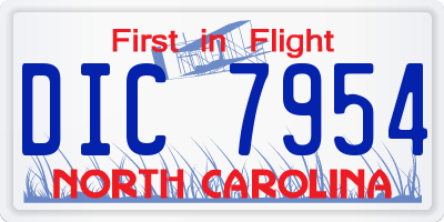 NC license plate DIC7954