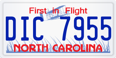 NC license plate DIC7955