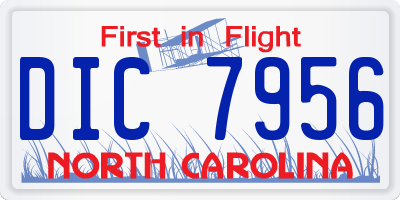 NC license plate DIC7956