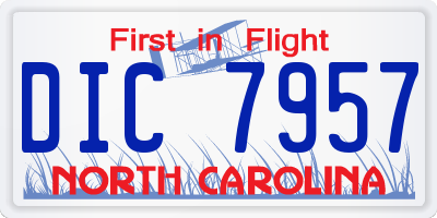 NC license plate DIC7957