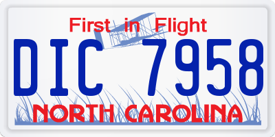 NC license plate DIC7958