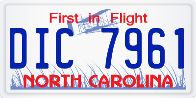 NC license plate DIC7961