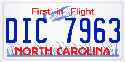 NC license plate DIC7963