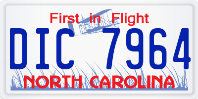 NC license plate DIC7964