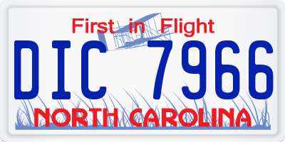 NC license plate DIC7966