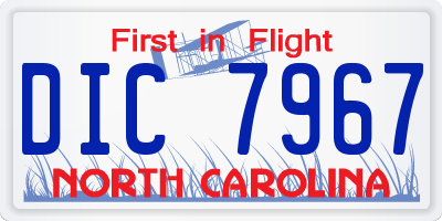 NC license plate DIC7967