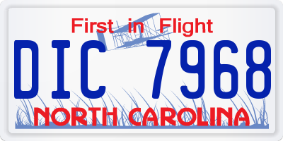 NC license plate DIC7968