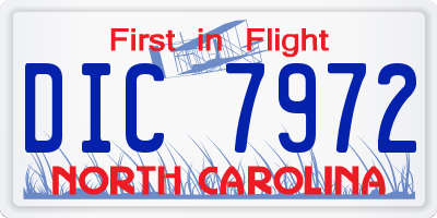 NC license plate DIC7972